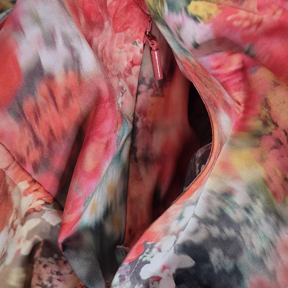 Athleta Multicolor Floral Print Romper - Coral, Yellow, Blue - Picture 10 of 14